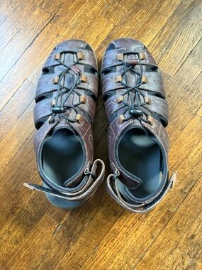 Clarks Brixby Cove Dark Brown Leather Men's Fisherman Sandals